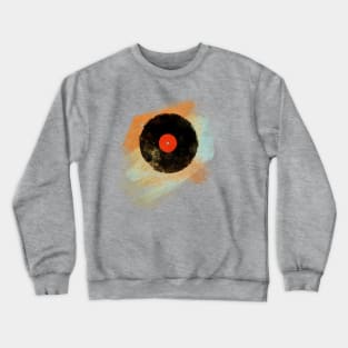 Vinyl Records Retro Music Oldies DJ Art with Paint Brushes Crewneck Sweatshirt